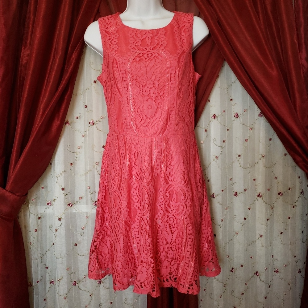 Orange lace dress